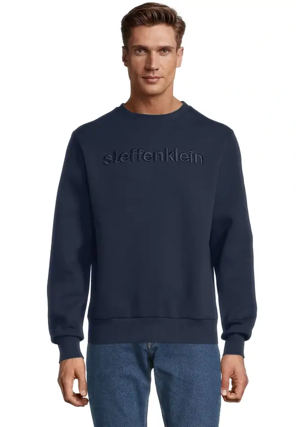 Steffen Klein Sweatshirt Logo-Stickerei in Marine Begrenzte Freigabe