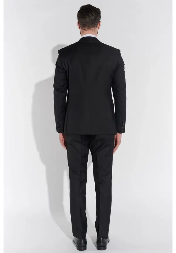 Steffen Klein Designer Anzug Slim Fit in Schwarz Speichern exportieren