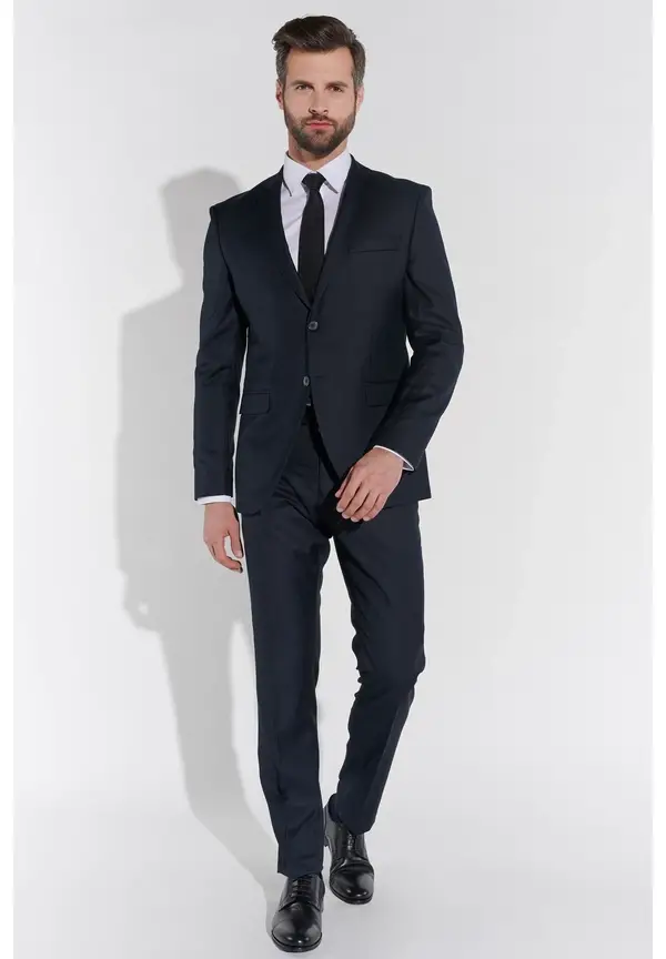 Steffen Klein Designer Anzug Slim Fit in Marine 50% Rabatt für begrenzte Zeit