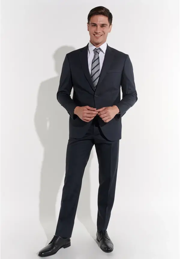 Steffen Klein Anzug Regular Fit elastisch in Navy Sonderangebot