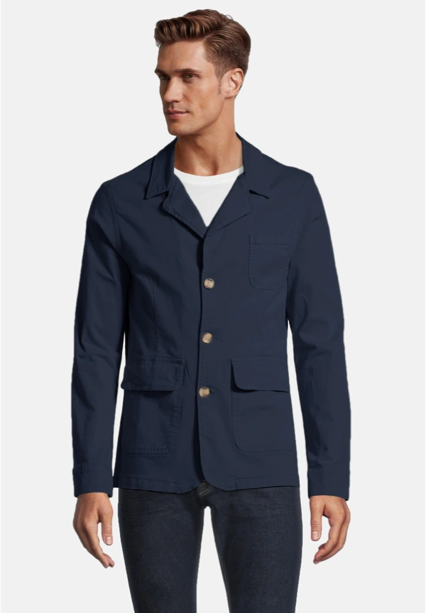 Steffen Klein Baumwoll-Sakko in Marine Begrenztes Angebot