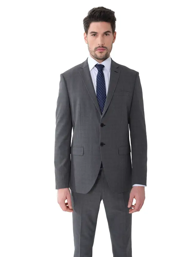 Steffen Klein Business Anzug Slim Fit 2-Teilig Kariert in grau kariert Blitzangebot