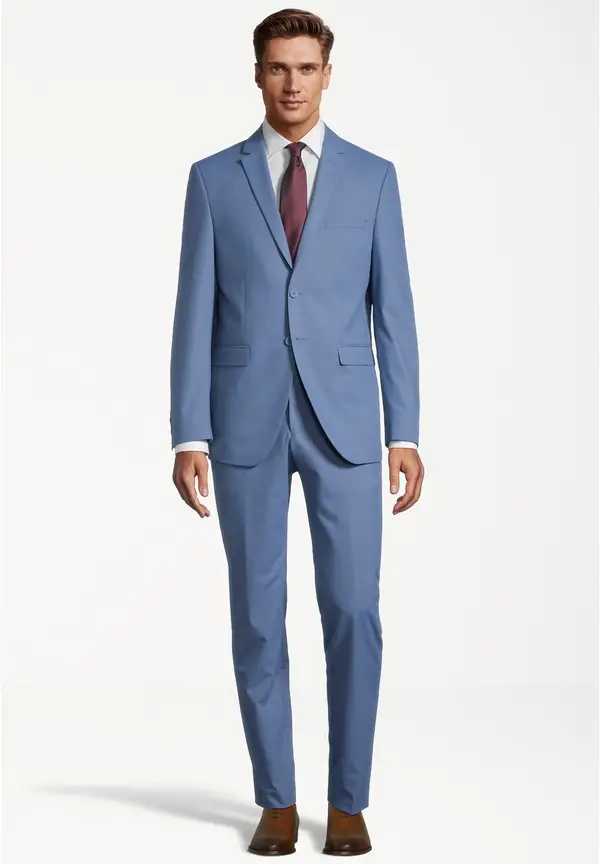 Steffen Klein Designer Anzug Slim Fit in Hellblau Große Rabatte