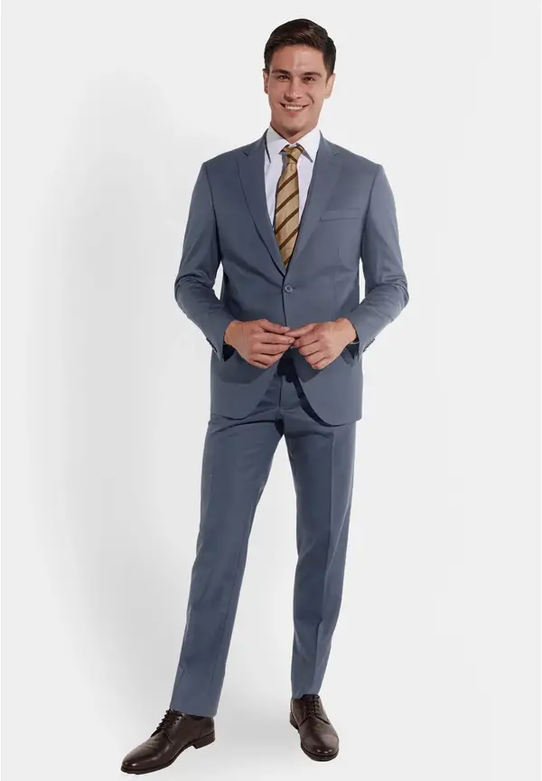Steffen Klein Anzug Regular Fit elastisch in Dove blue Neuheiten