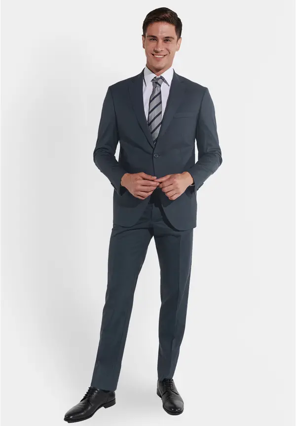 Steffen Klein Anzug Regular Fit elastisch in Grey blue Bestseller