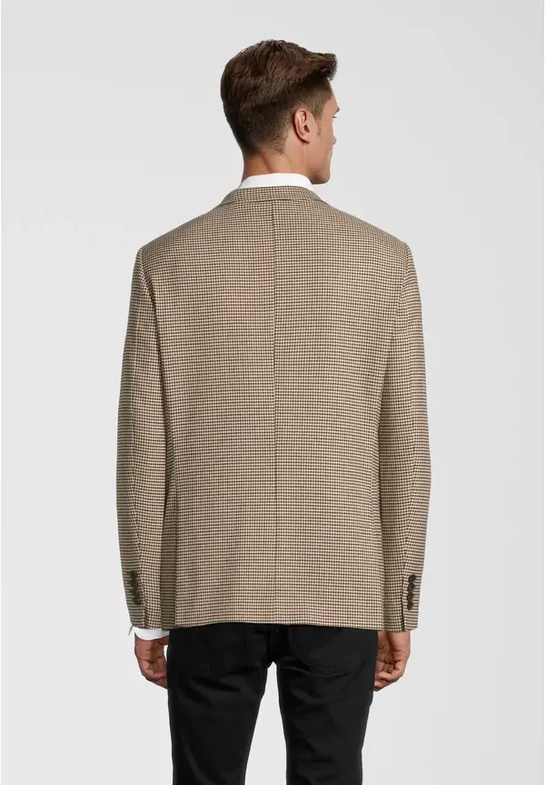 Steffen Klein Herren Sakko Hahnentritt in beige-schwarz Neueste Stile