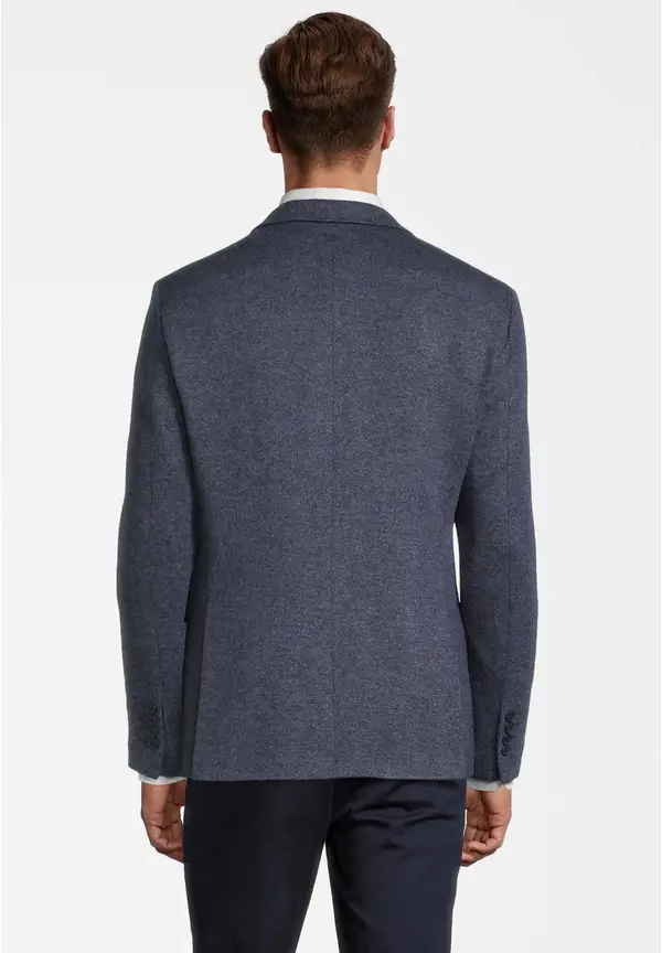 Steffen Klein Jersey Sakko Wolle Melange in blau melange Bis zu 50% Rabatt