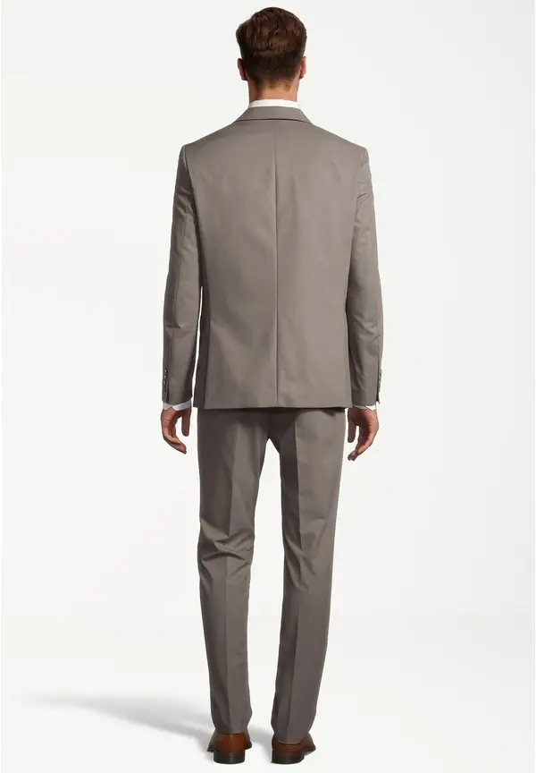 Steffen Klein Designer Anzug Slim Fit in Taupe melange Discount Store für neue Produkte