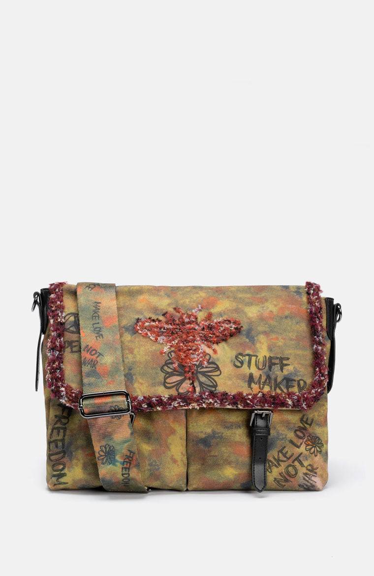 Stuff Maker Iconic Messenger bag in Used Khaki 50% Rabatt mit kostenlosem Versand