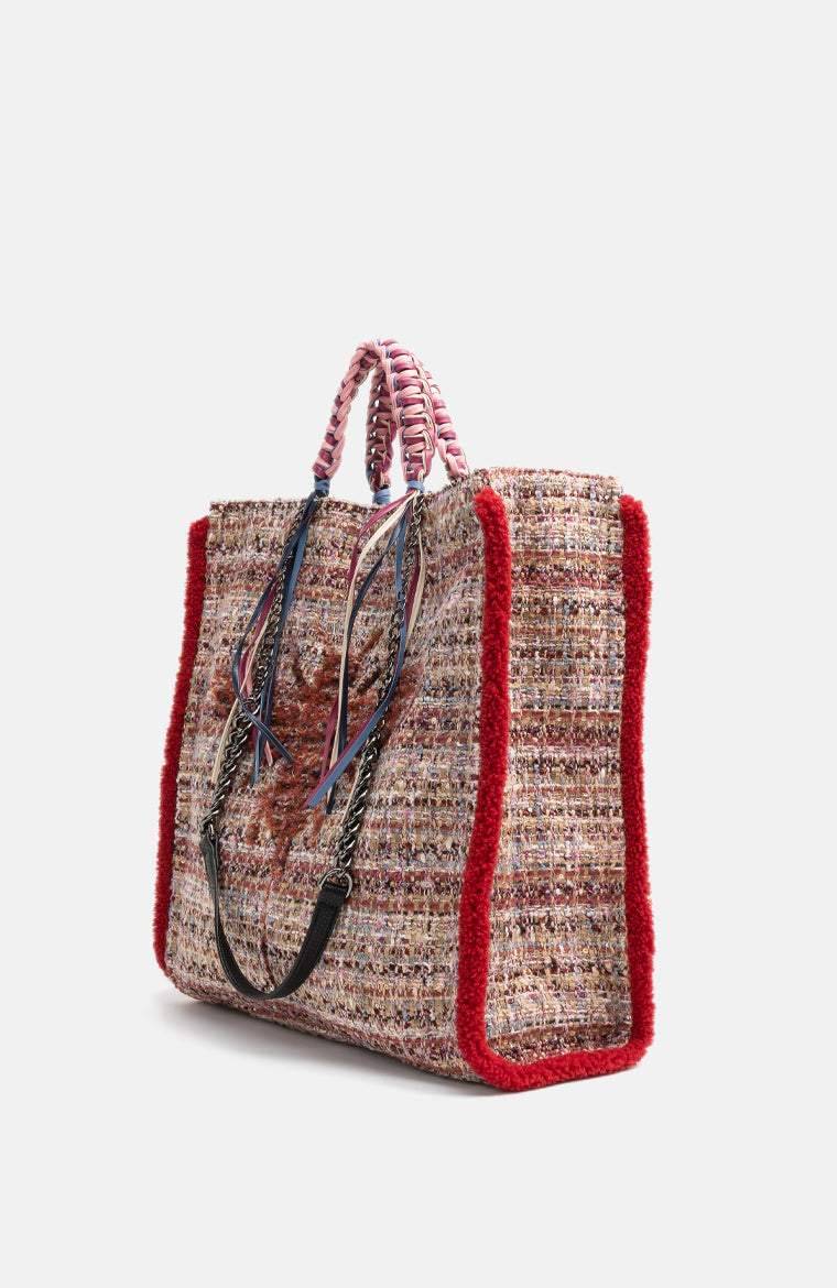 Stuff Maker Bouclé-Handbag in Bordeaux zollfrei