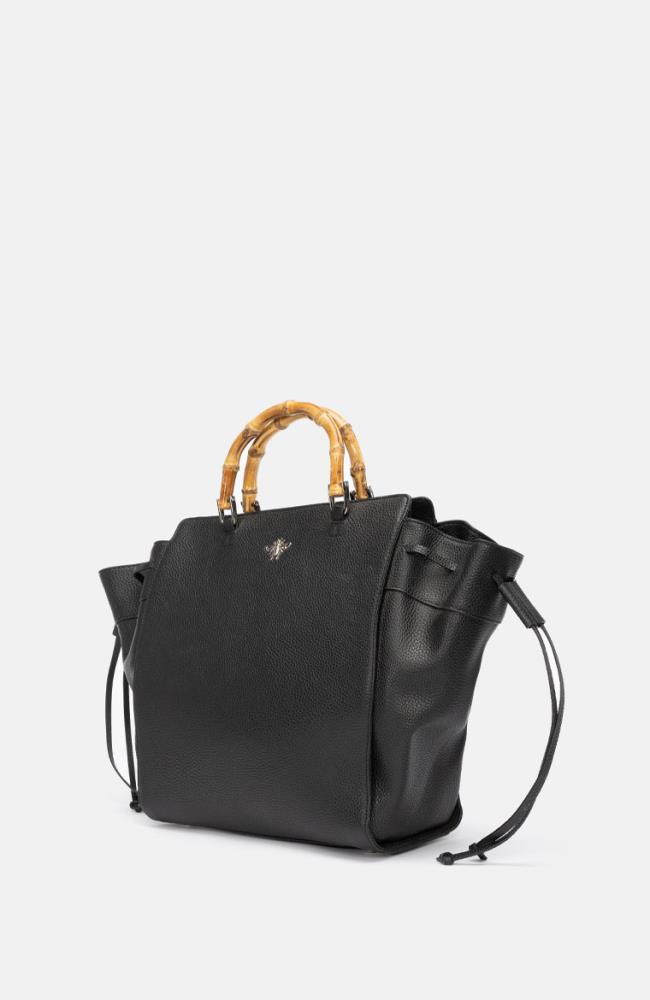 Stuff Maker Shopper mit Bambus Grif in Schwarz Sonderangebote