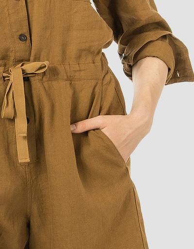 Marc O'Polo Leinen-Overall mit Taillenband Flash Sale