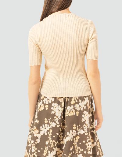 Marc O'Polo Kurzarmpullover aus feinem Rippenstrick Große Rabatte