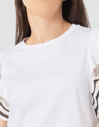 TWIN-SET Blusenshirt mit Makrameespitze Weihnachtsangebot