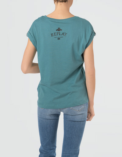 Replay T-Shirt mit Glitzerstein-Kettchen 50% Rabatt mit kostenlosem Versand