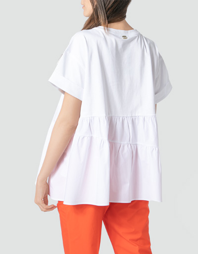 TWIN-SET Blusenshirt im Material Mix Online Outlet