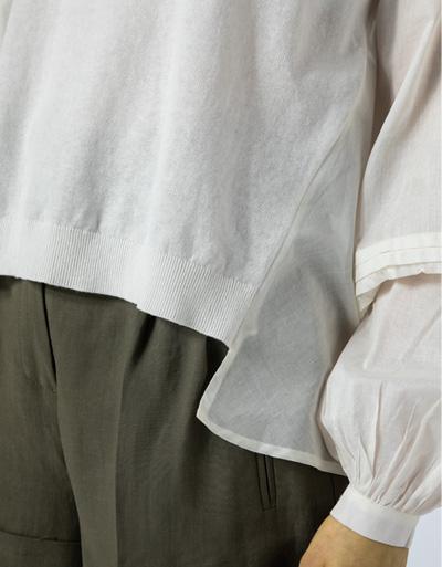 TWIN-SET Bluse mit Strickeinsatz VIP-Rabatte