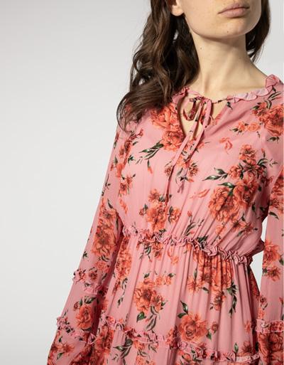 Replay Kleid im floralen Dessin Preisnachlass