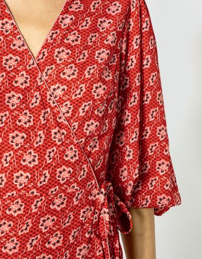 Freebird Wickelkleid mit Allover Print und Glitzergarn Weihnachtsangebot